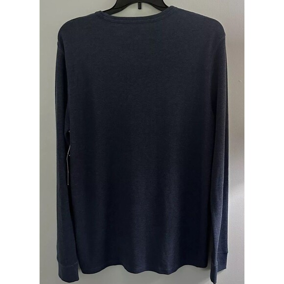 Mutual Weave Shirt Blue Men’s Sz LT Casual Cotton Blend Long Sleeved Crew Neck - Picture 4 of 9